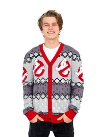 Ghostbusters Ugly Christmas Sweater Cardigan Style