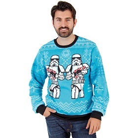 Stormtrooper ugly christmas sweater. Star Wars ugly Hanukkah sweater. 