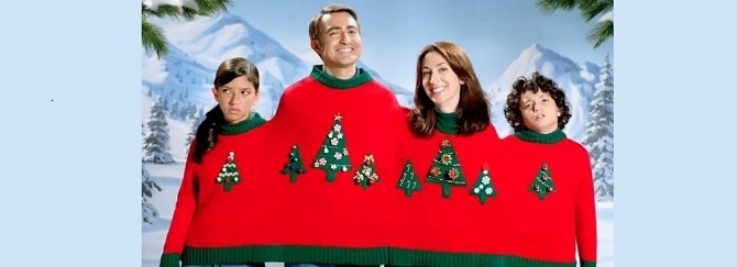 How-to Guide to Ugly Sweater Christmas Cards including budgeting planning, selecting sweaters, printing, mailing and sharing online
