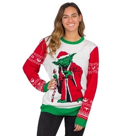 Cute Yoda Christmas Sweater. Yoda Women's Star Wars Sweater. 