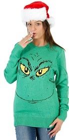 Grinning Grinch Sweater in Green 