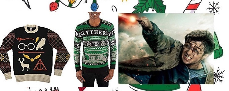 Harry Potter Christmas Sweater SLytherin Gryffindor