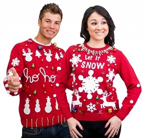 Light Up Ugly Christmas Sweater Kit comes with Sweater and LED ornaments that you attach