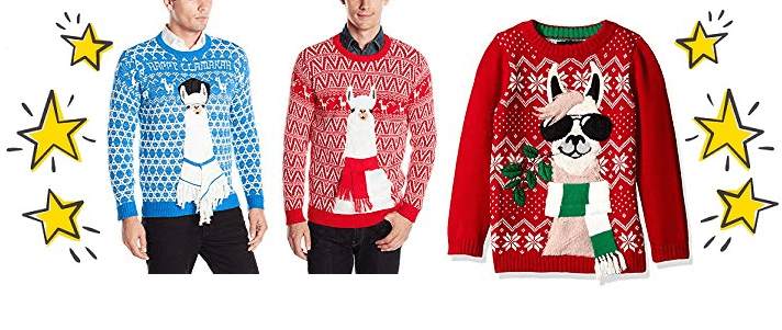 4 Blizzard Bay Llama Ugly Christmas Sweaters
