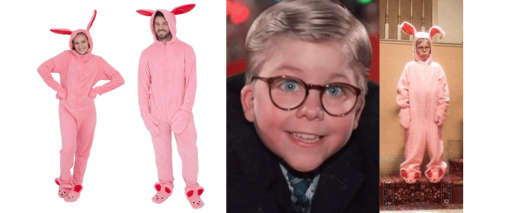 A Christmas Story Pink NIghtmare Bunny Pajamas