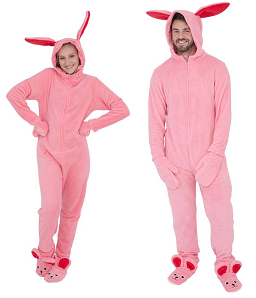 A Christmas Story Pink Nightmare Matching Pink Bunny Pajamas from the movie 