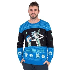 Wubba Lubba Dub Dub
Rick Sanchex ugly Christmas sweater. Rick Drinking 