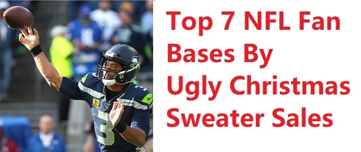 NFL Christmas Sweaters Top Fan Bases by christmas sweater sales
